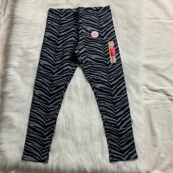 Faded Glory Zebra Print Leggings - Black and Gray - Picture 1 of 3